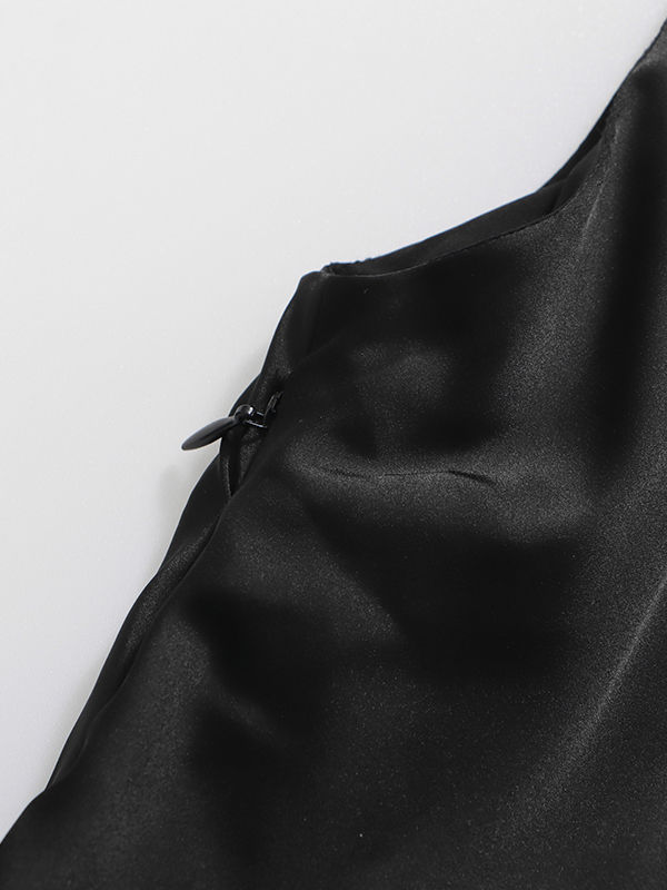 TWOTWINSTYLE Spliced Lace Ruched Minimalist Dress