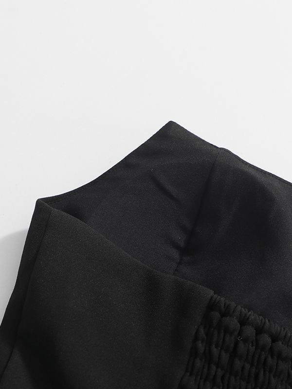 TWOTWINSTYLE Backless Side Split Ruched Chic Midi Dress