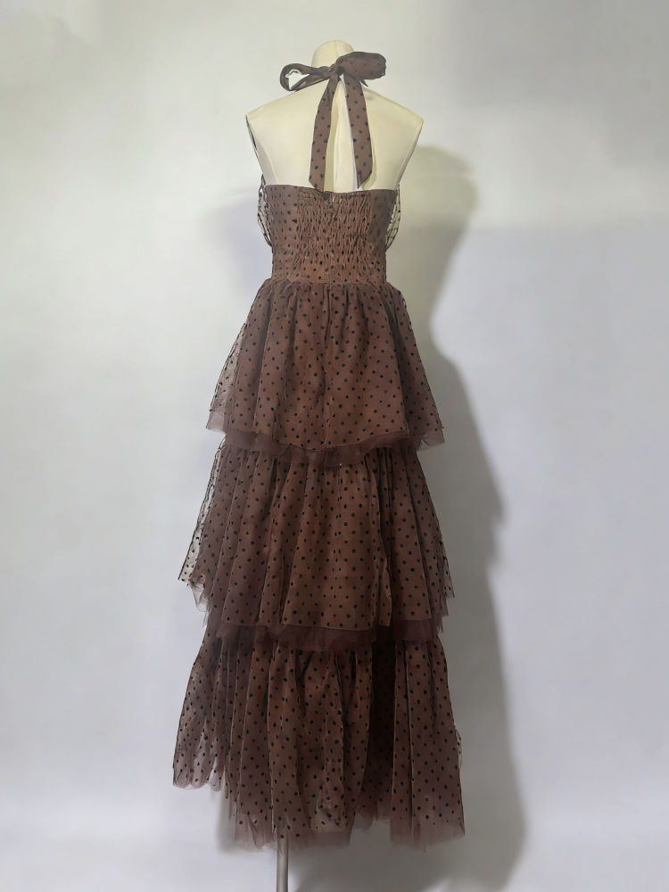TWOTWINSTYLE Backless Wave Point High Waist Chic Dress