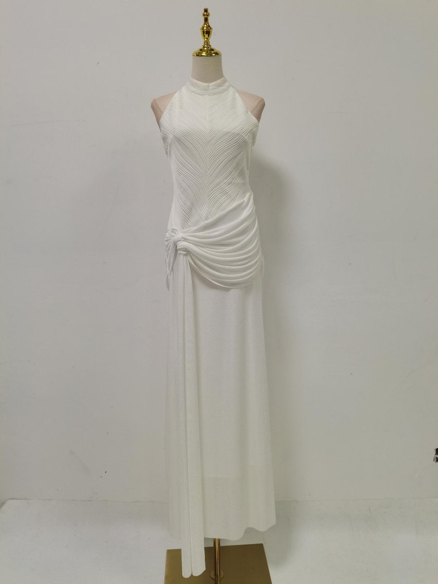 TWOTWINSTYLE Designer Deep V-Neck Batwing Sleeve Maxi Dress