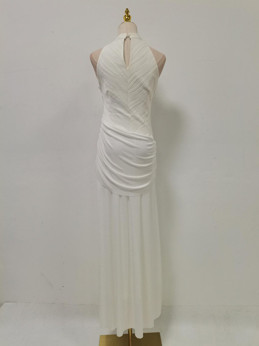 TWOTWINSTYLE Designer Deep V-Neck Batwing Sleeve Maxi Dress