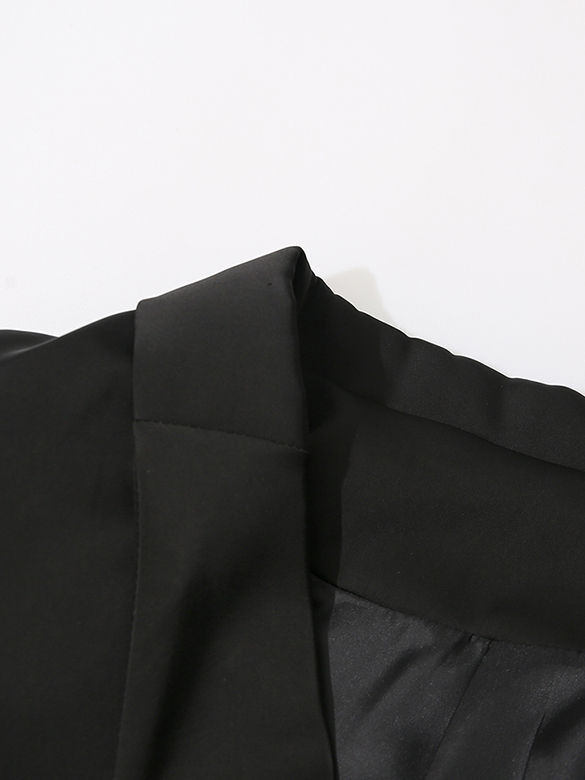 TWOTWINSTYLE Lapel Tunic Spliced Feathers Fashion Dress