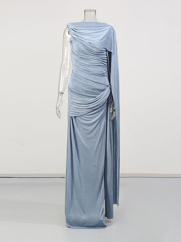 TWOTWINSTYLE Elegant One Shoulder Midi Dress