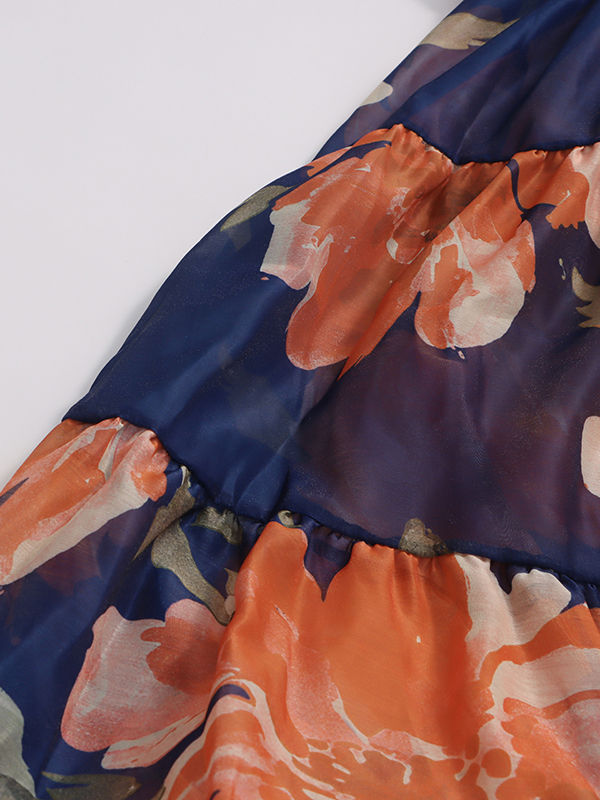 TWOTWINSTYLE Print Loose V-Neck Elegant Dress