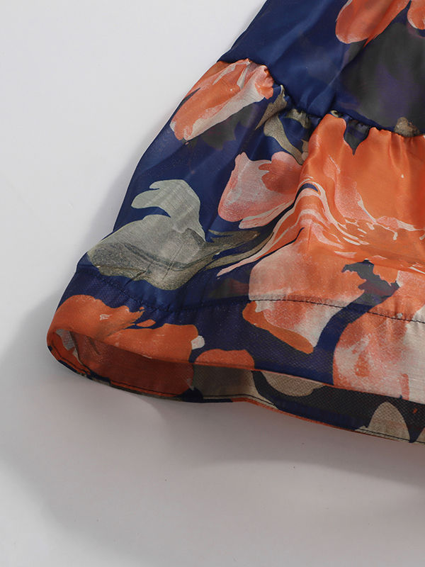 TWOTWINSTYLE Print Loose V-Neck Elegant Dress