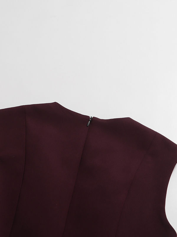 TWOTWINSTYLE Vintage Sleeveless Asymmetrical Spliced Mesh Top