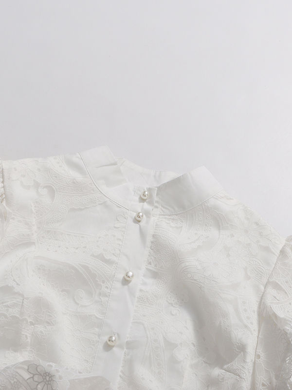 TWOTWINSTYLE Stand Collar Patchwork Belt Vintage Midi Dress