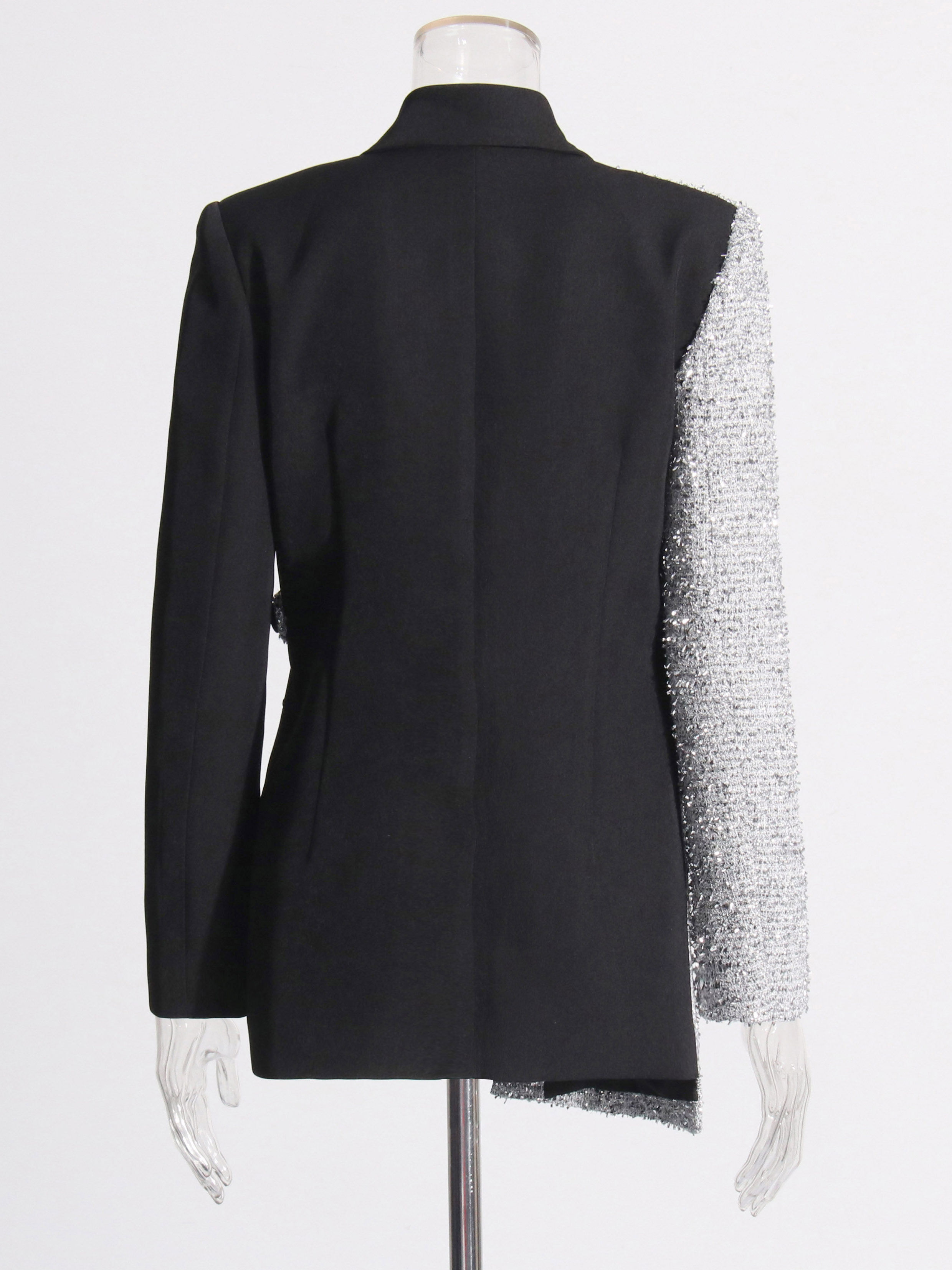 TWOTWINSTYLE Lapel Hit Color Irregular Hem Designer Blazers