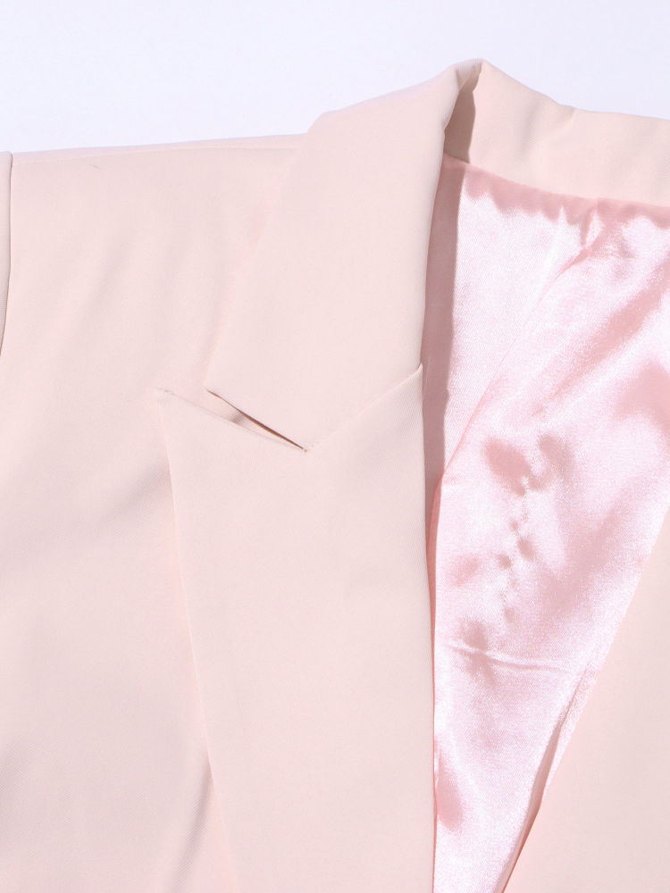 TWOTWINSTYLE Lapel Solid Spliced Mesh Chic Blazers
