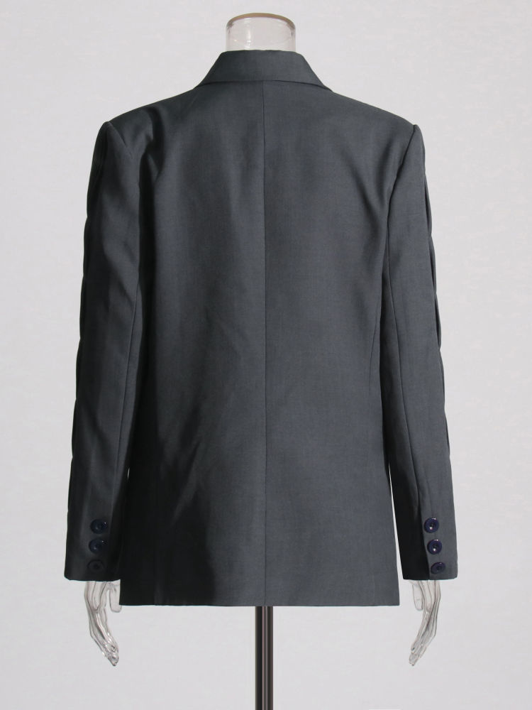 TWOTWINSTYLE Lapel Spliced Button Pleated Temperament Blazers