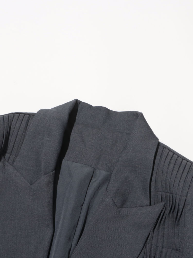 TWOTWINSTYLE Lapel Spliced Button Pleated Temperament Blazers
