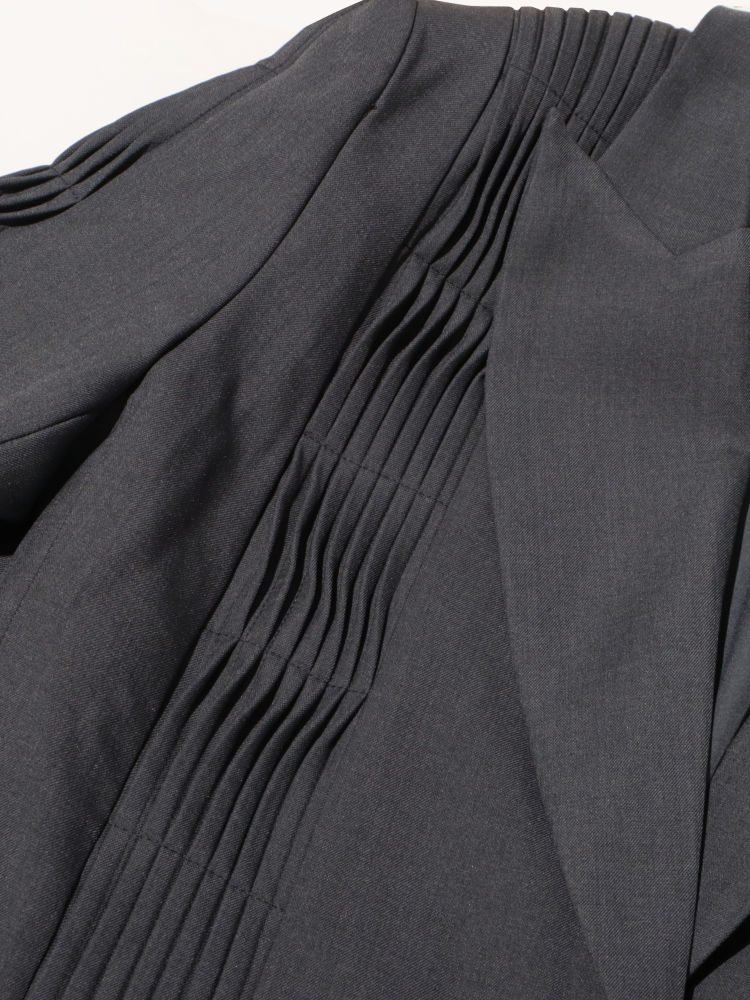 TWOTWINSTYLE Lapel Spliced Button Pleated Temperament Blazers