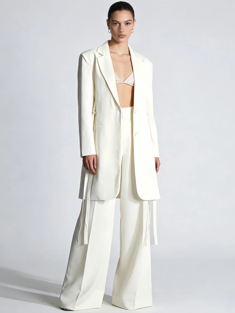 TWOTWINSTYLE Loose Long Sleeve Side Split Chic Coat