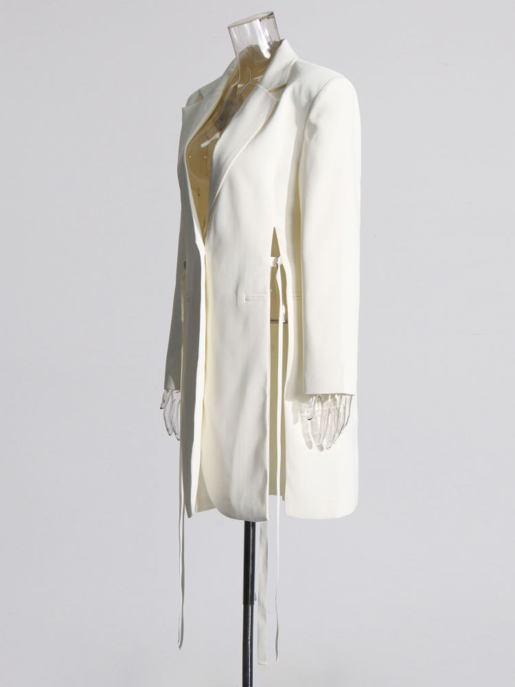TWOTWINSTYLE Loose Long Sleeve Side Split Chic Coat