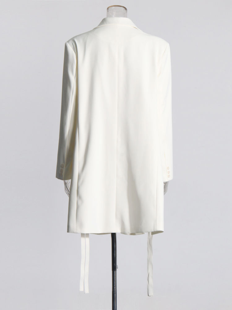 TWOTWINSTYLE Loose Long Sleeve Side Split Chic Coat