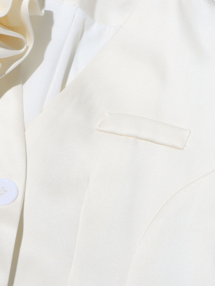 TWOTWINSTYLE Minimalist V Neck Spliced Button Designer Coat
