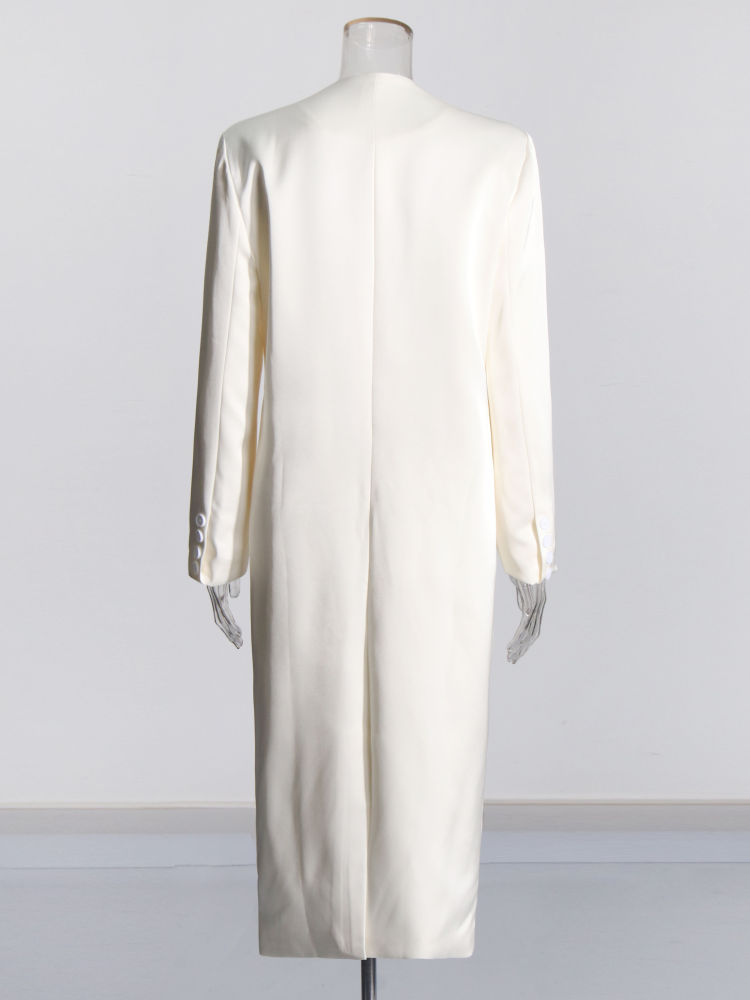 TWOTWINSTYLE Minimalist V Neck Spliced Button Designer Coat