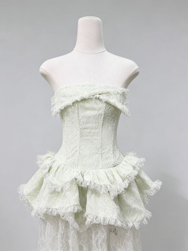 TWOTWINSTYLE Off Shoulder Tunic Patchwork Lace Fashion Dress