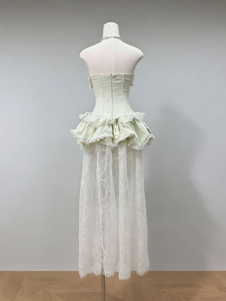 TWOTWINSTYLE Off Shoulder Tunic Patchwork Lace Fashion Dress