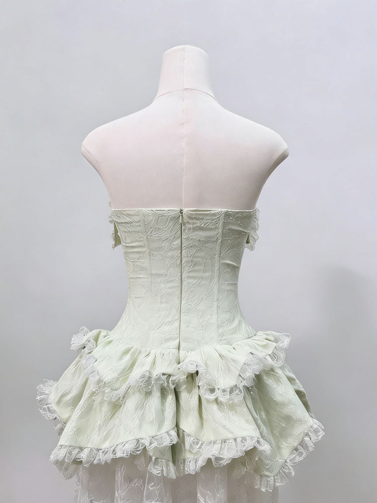 TWOTWINSTYLE Off Shoulder Tunic Patchwork Lace Fashion Dress