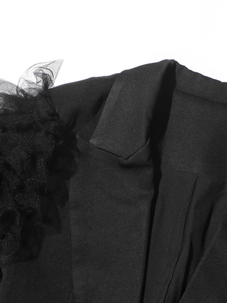 TWOTWINSTYLE Patchwork Mesh Tunic Fashion Blazers