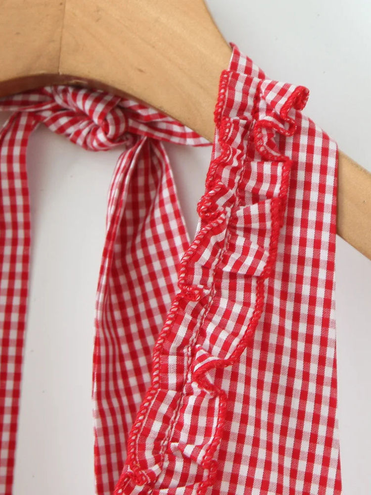 TWOTWINSTYLE Sexy Tunic Plaid Strapless Mini Dress