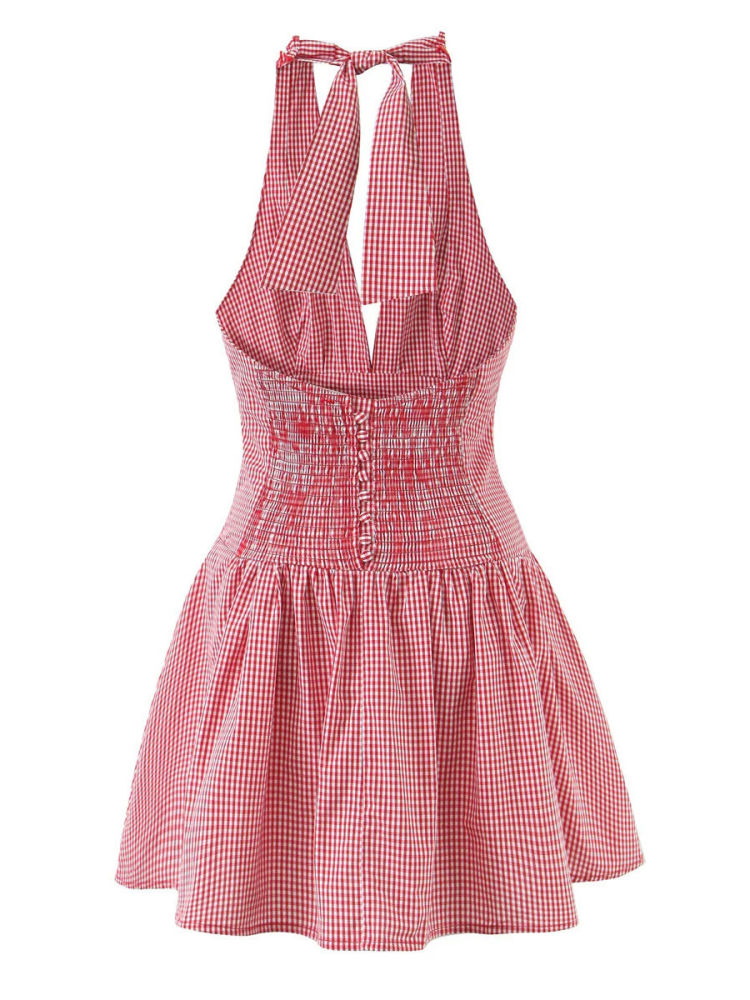 TWOTWINSTYLE Sexy Tunic Plaid Strapless Mini Dress