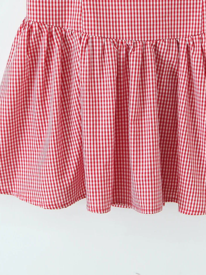 TWOTWINSTYLE Sexy Tunic Plaid Strapless Mini Dress