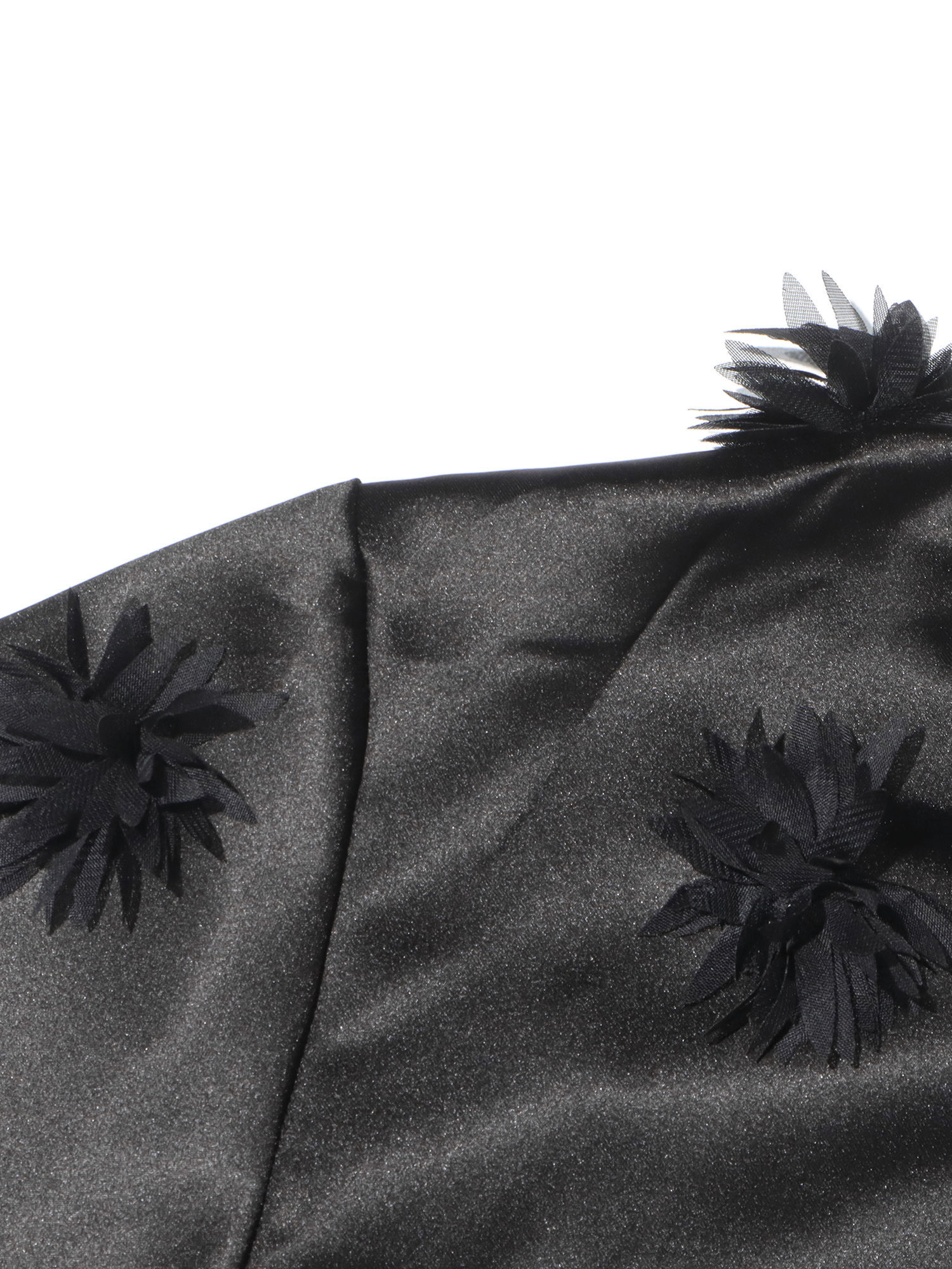 TWOTWINSTYLE Solid Lapel Patchwork 3D Flower Shirt