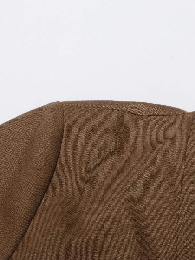 TWOTWINSTYLE Solid V Neck Tunic Vintage Coat