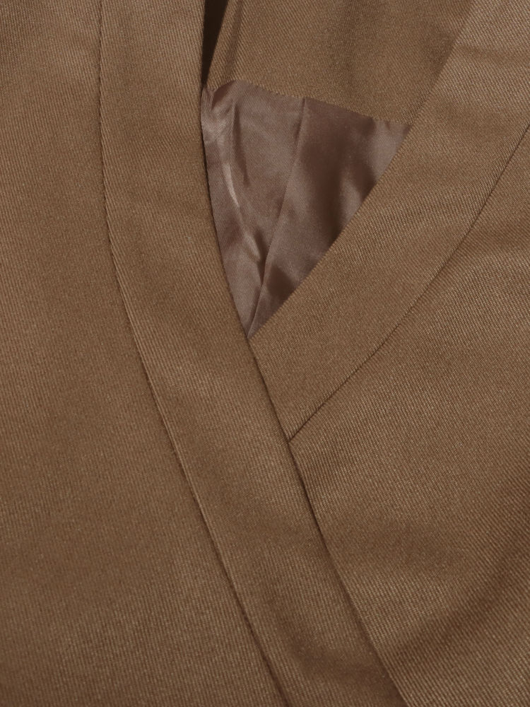 TWOTWINSTYLE Solid V Neck Tunic Vintage Coat