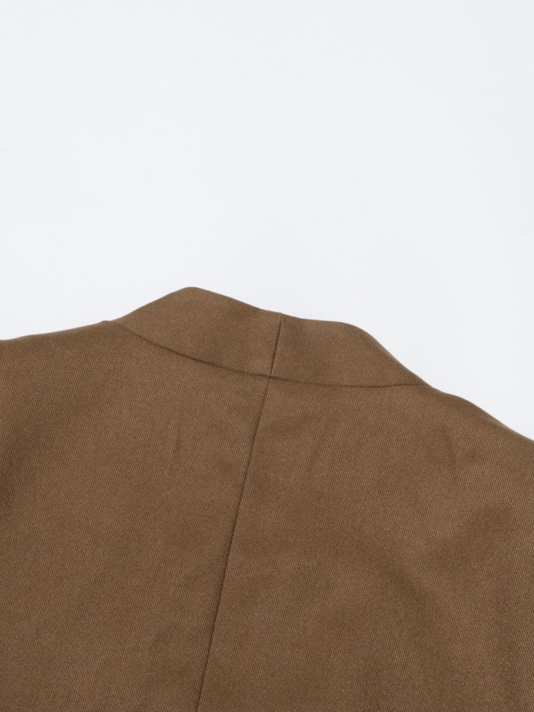 TWOTWINSTYLE Solid V Neck Tunic Vintage Coat