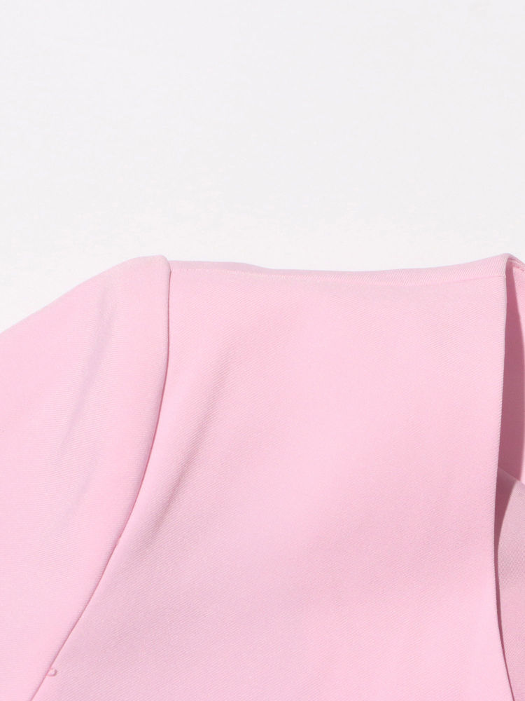 TWOTWINSTYLE V Neck Patchwork 3D Flower Temperament Coat