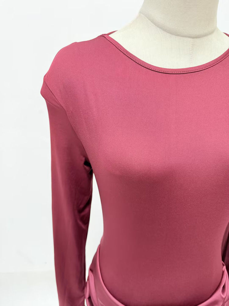 TWOTWINSTYLE Solid Long Sleeve Ruched Dress