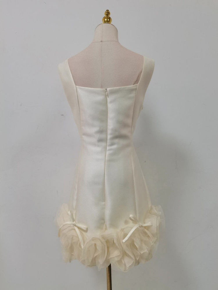 TWOTWINSTYLE Solid Spliced Bowknot High Waist Dress