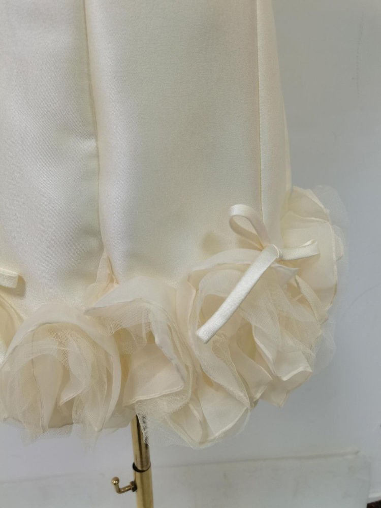 TWOTWINSTYLE Solid Spliced Bowknot High Waist Dress