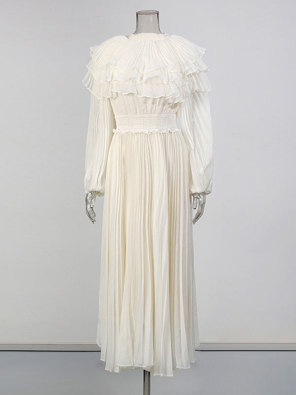 TWOTWINSTYLE High Waist Minimalist Pleated Dress