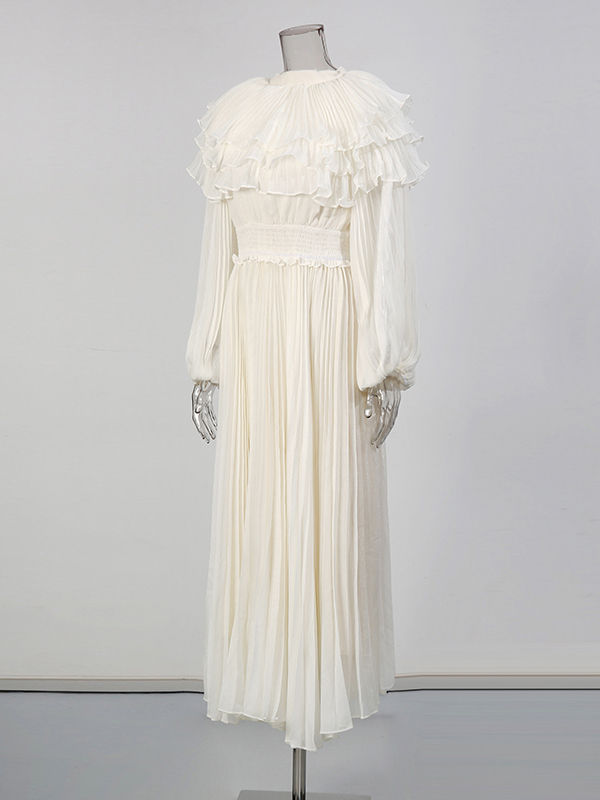 TWOTWINSTYLE High Waist Minimalist Pleated Dress