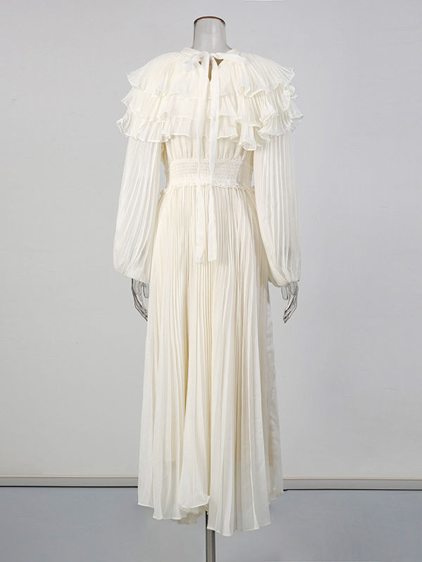 TWOTWINSTYLE High Waist Minimalist Pleated Dress