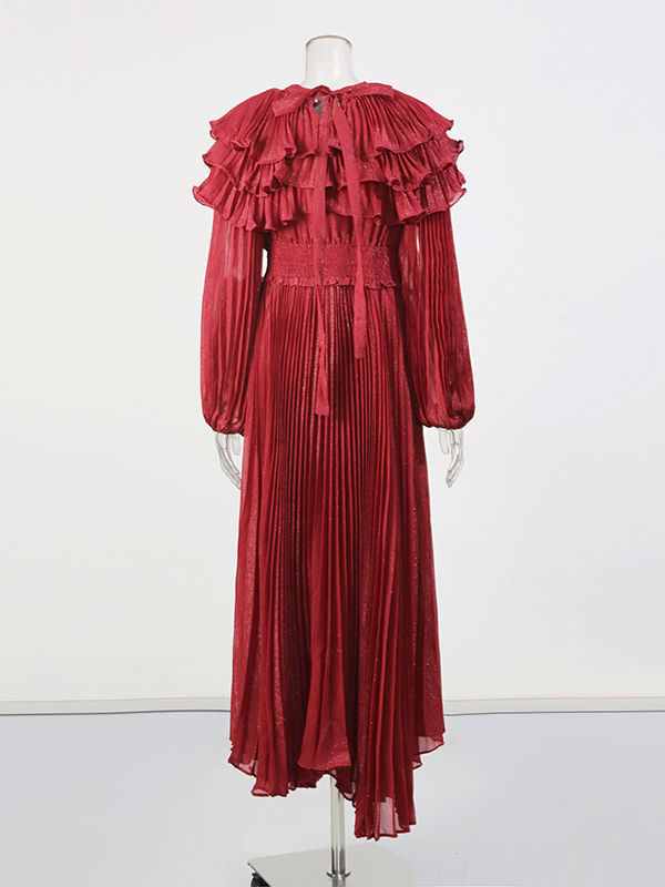 TWOTWINSTYLE High Waist Minimalist Pleated Dress