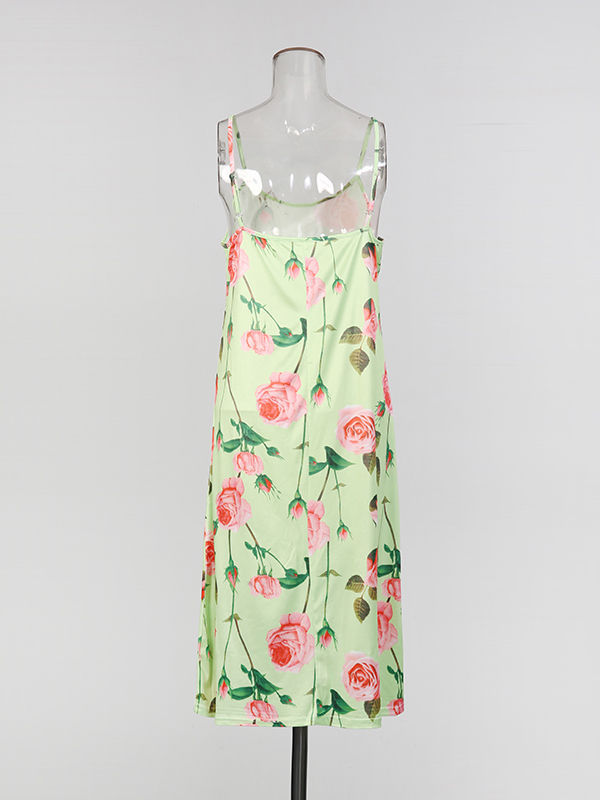 TWOTWINSTYLE Ruffled Sleeves Patchwork Print Vintage Dress