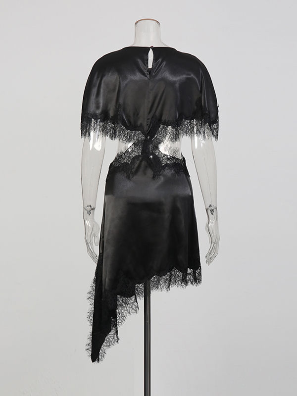 TWOTWINSTYLE Hollow Out Asymmetrical Hem Designer Dress
