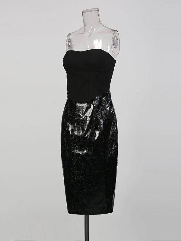 TWOTWINSTYLE Elegant High Waist Mini Dress