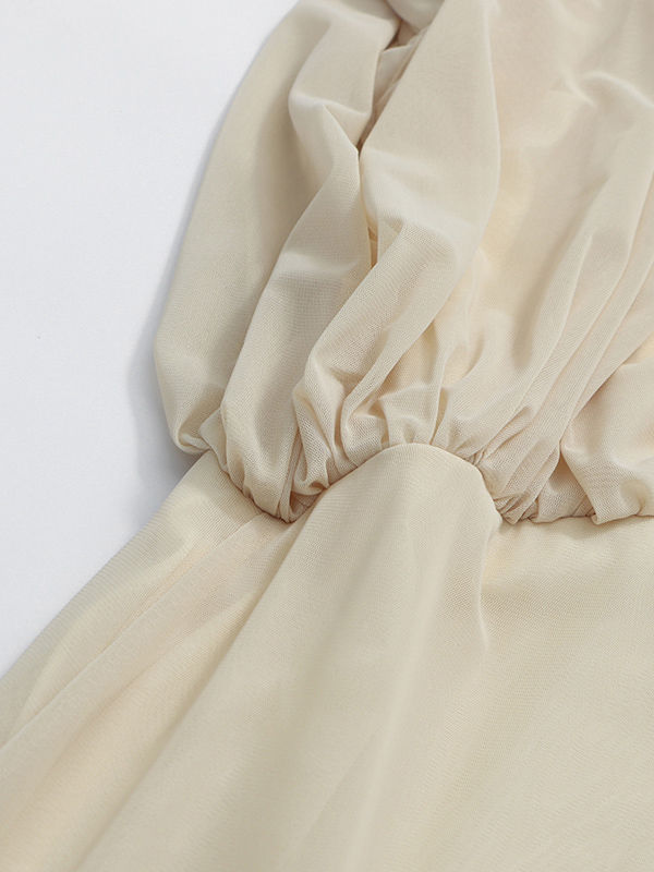 TWOTWINSTYLE Pleated Tunic Temperament Midi Dress