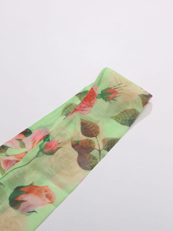TWOTWINSTYLE Ruffled Sleeves Patchwork Print Vintage Dress