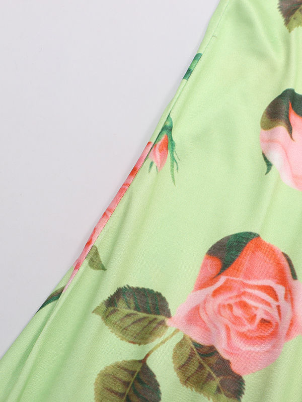 TWOTWINSTYLE Ruffled Sleeves Patchwork Print Vintage Dress