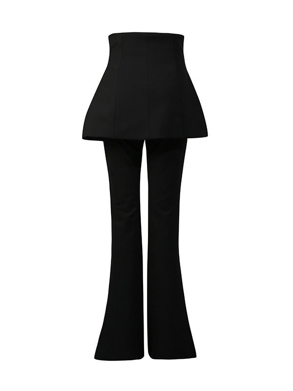 TWOTWINSTYLE High Waist Spliced Zipper Designer Flared Pants
