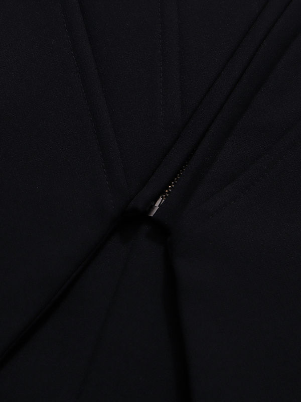 TWOTWINSTYLE High Waist Spliced Zipper Designer Flared Pants