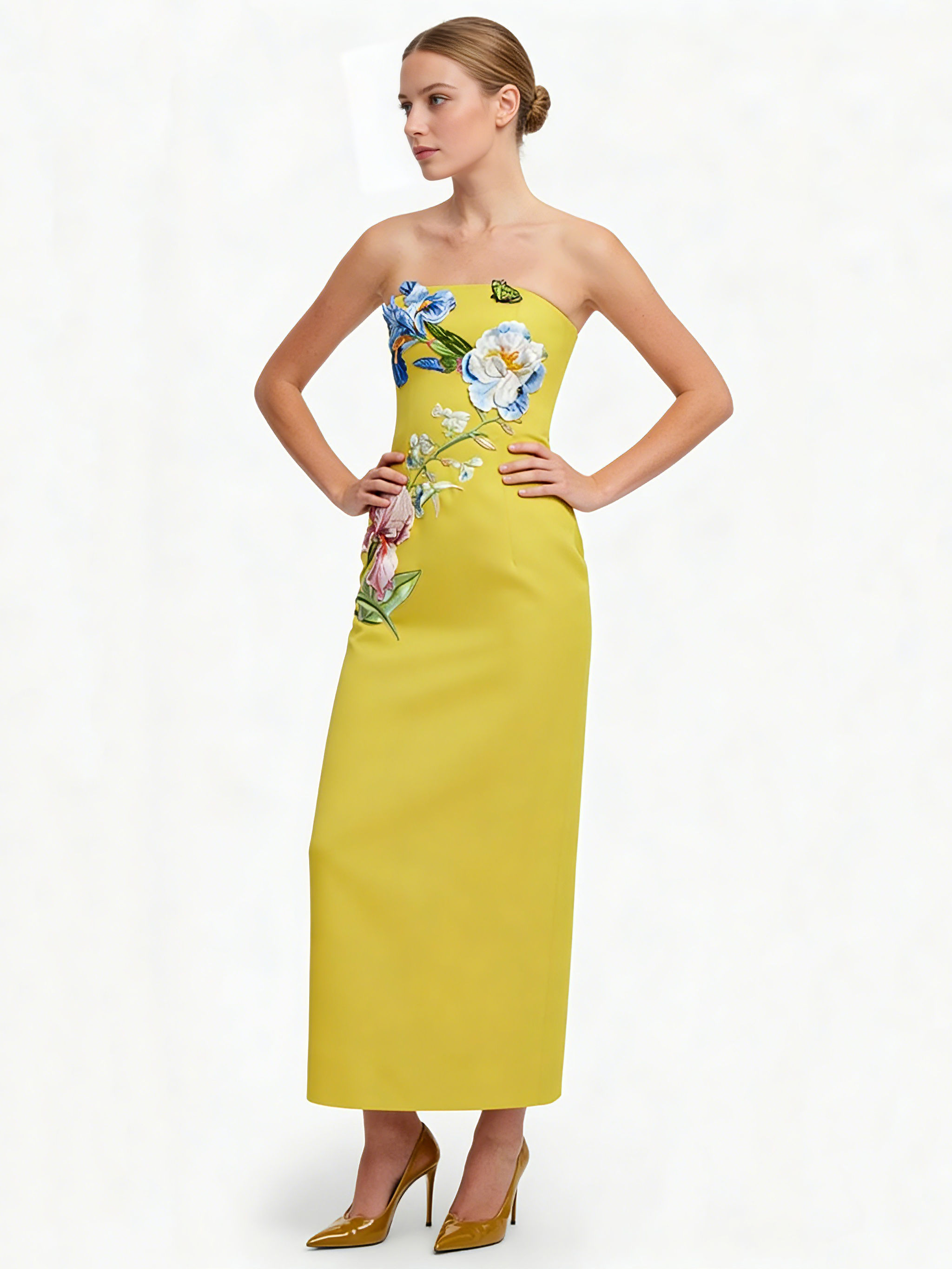 TWOTWINSTYLE Sleeveless Patchwork Embroidery Chic Dress
