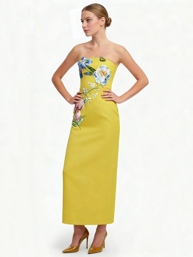 TWOTWINSTYLE Sleeveless Patchwork Embroidery Chic Dress